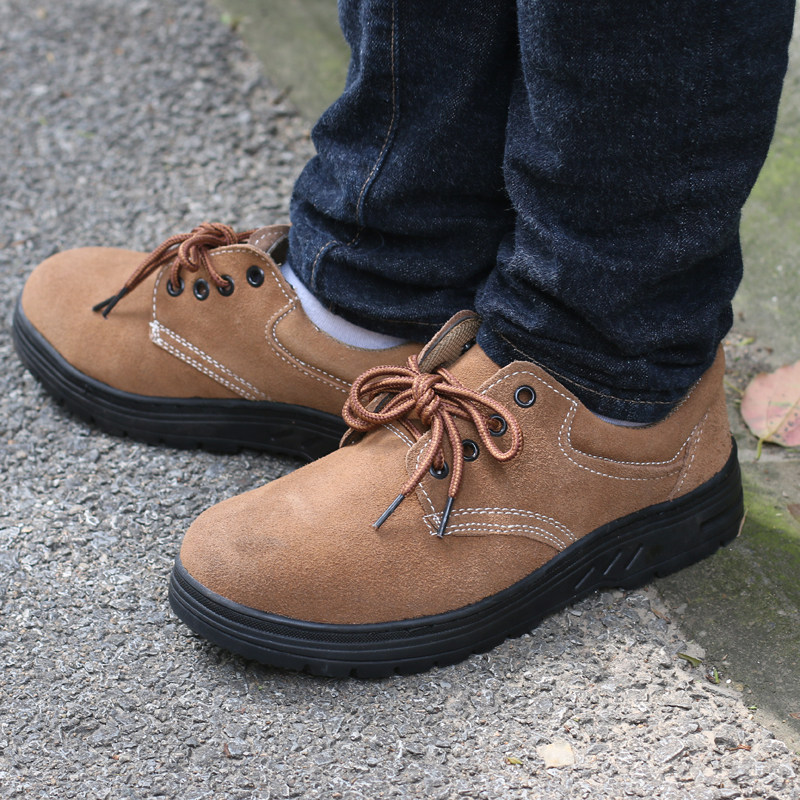 Safe leather bullet sole work of the shoe man anti-smashing piercing in summer breathable steel bauhead welder