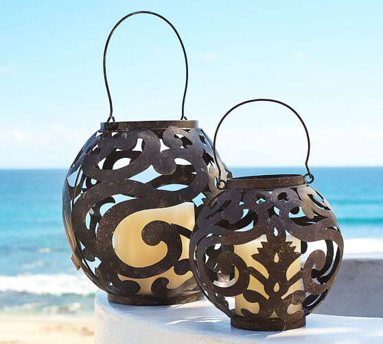 Spot New York Lower City Park USA Imports Solarice Rolls Grass Hollowed-out Engraving Iron Art Candle Holder Sizes 