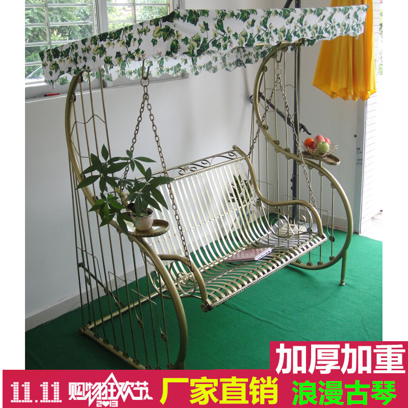 Luxury Patio Villa Guqin Fujii Chair Hanging Chair Basket Rocking Chair Balcony Indoor Outdoor Iron Art Biathlon