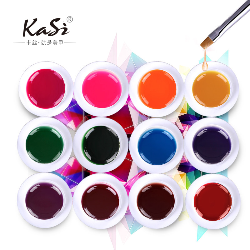 KaSi美甲可卸琉璃胶 光疗指甲油琉璃甲果冻胶凝胶12色工具套装