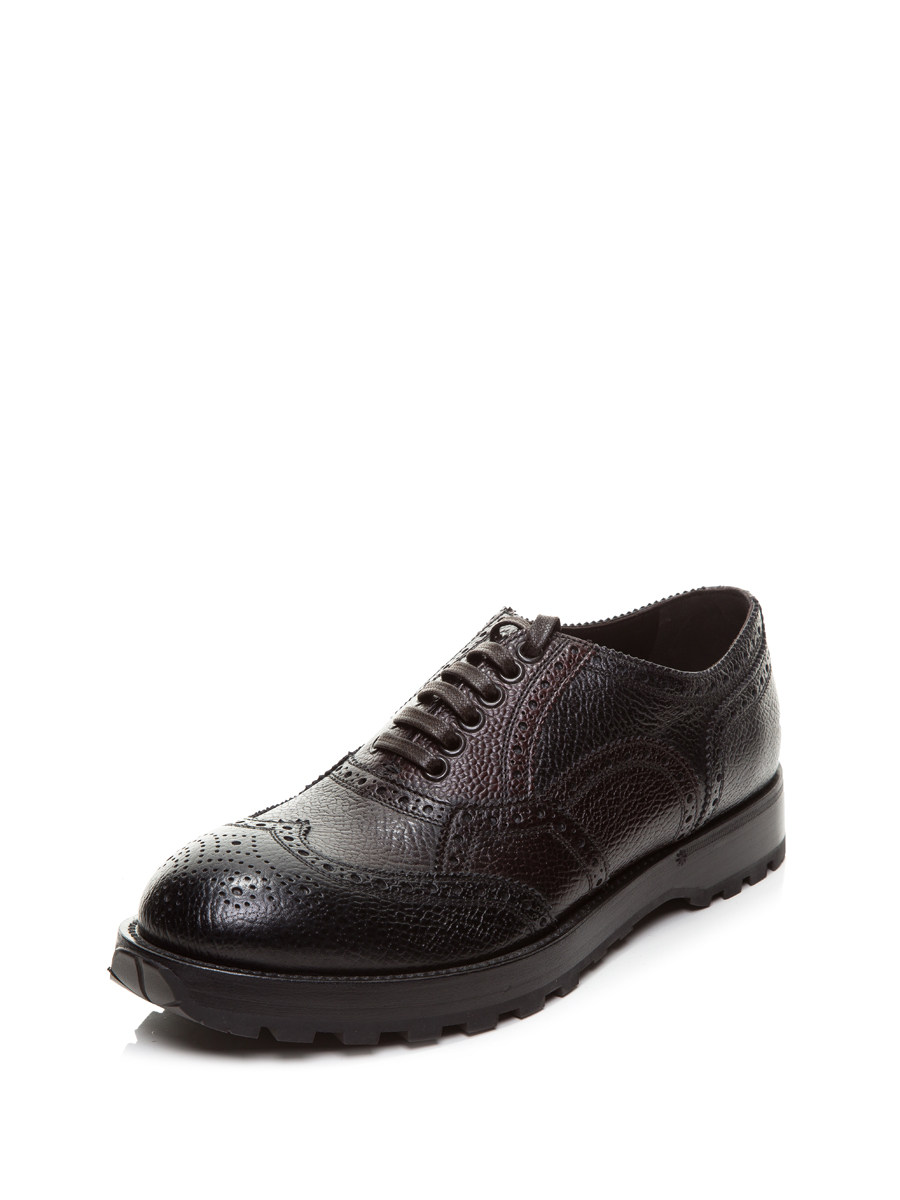 Dolce&Gabbana 黑色拼红荔枝纹雕花休闲鞋