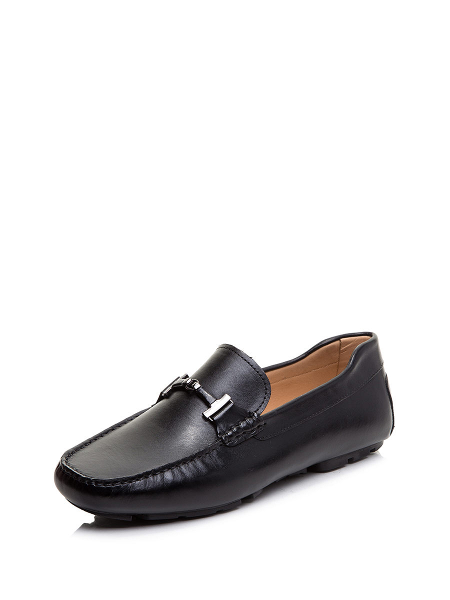 TRANOI 黑色金属襻带饰乐福鞋