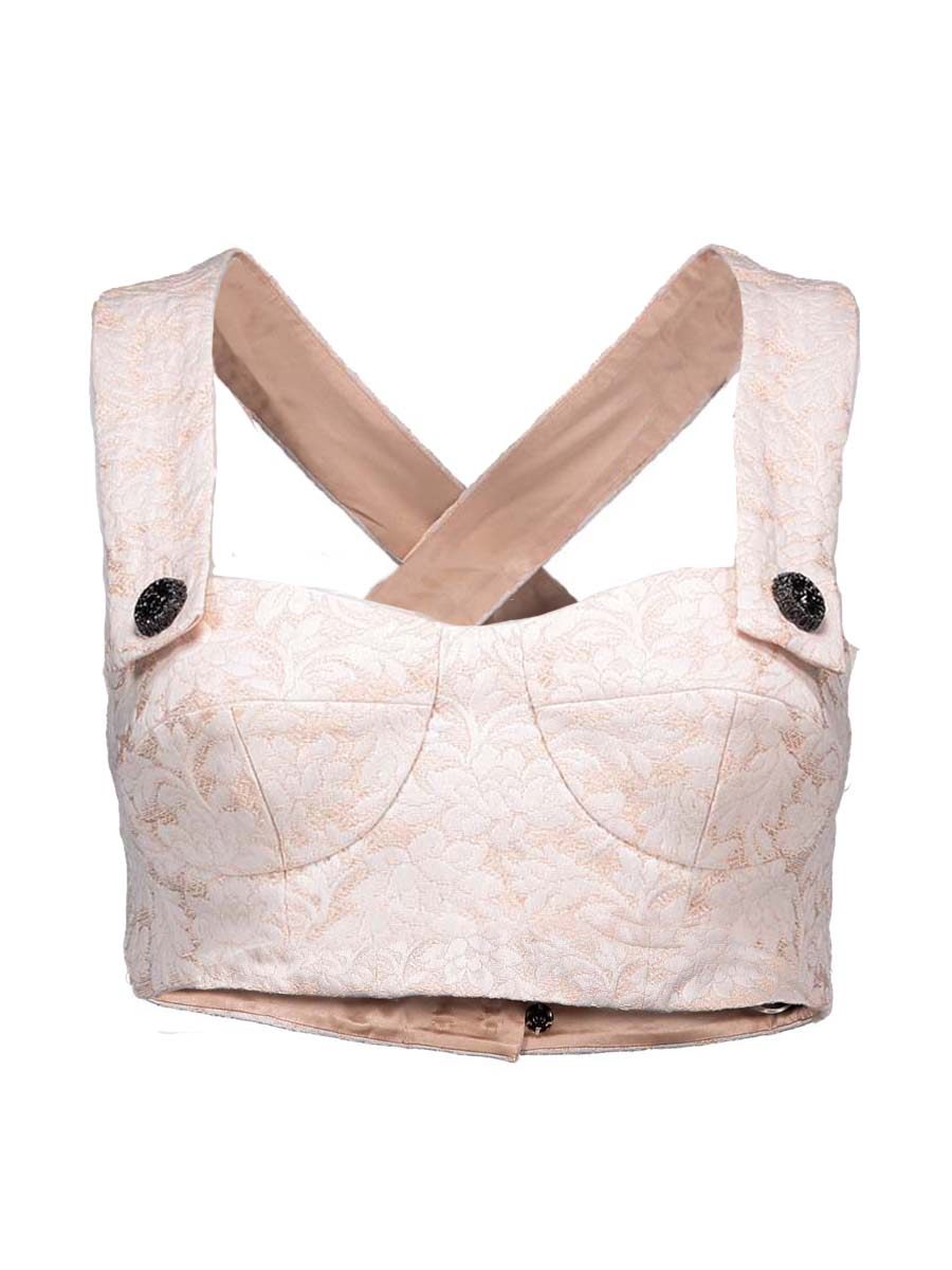 Dolce&Gabbana 肉色印花修身吊带胸衣