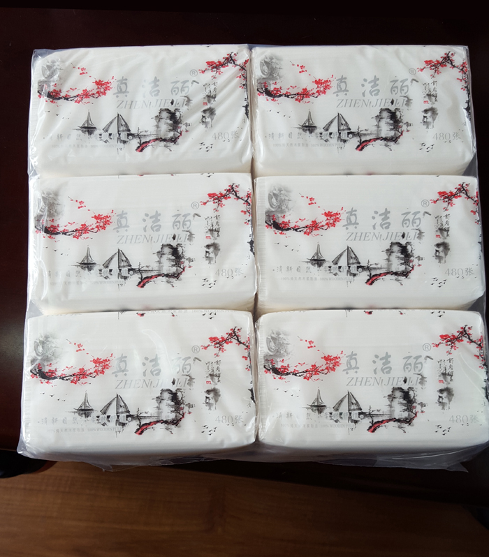 Zhenjieli 480 Sheets of Hand Tissue Soft Pack Tissue Paper Facial Tissue Box Hand Tissue Paper Napkin