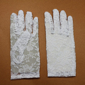 Children's new lara lace bride bridesmaid short white wedding props wedding gloves B
