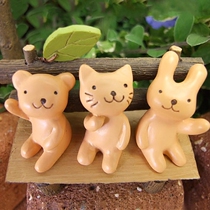 Japanese-style groceries small partner mini imitation red clay small animal Tea Party rabbit bear kitten mini ornaments
