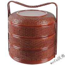 Takeaway food basket Food box Bamboo multi - layer lunch box delivery basket delivery hands - basket manufacturer direct sales