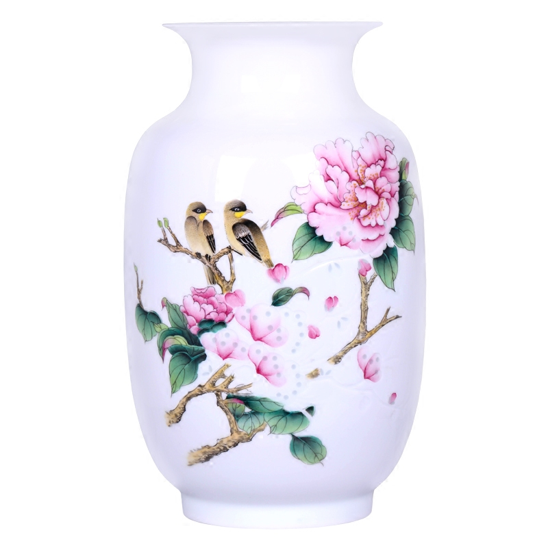 Jingdezhen ceramics flower arranging furnishing articles hand - made blooming flowers, vases, Chinese style household decorations TV ark, furnishing articles