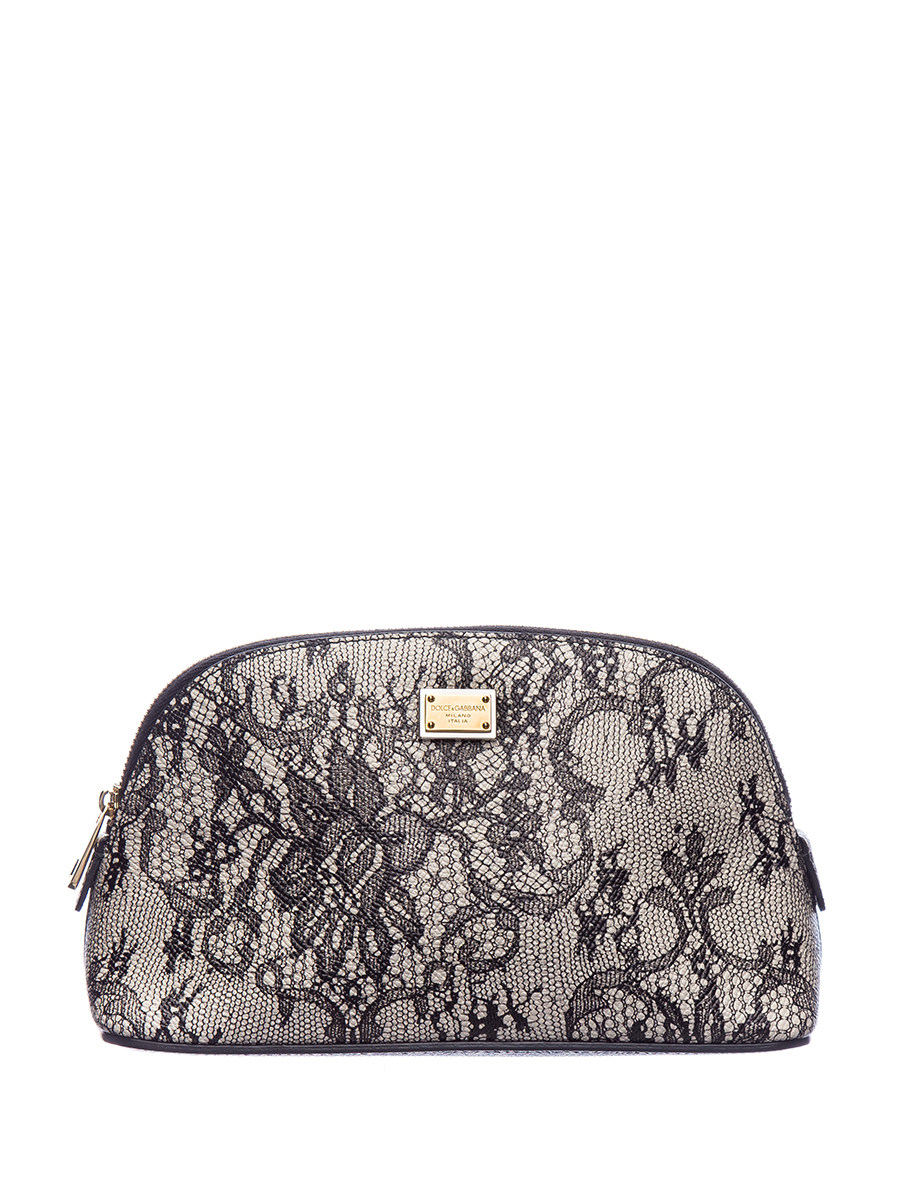 Dolce&Gabbana 拼色花朵图案饺子造型收纳包