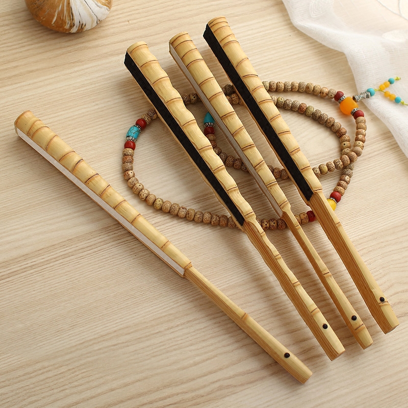 Arhat bamboo folding fan Buddha belly bamboo male fan ancient fan Wenwan fan collection fan blank Sugong rice paper custom hand-painted fan