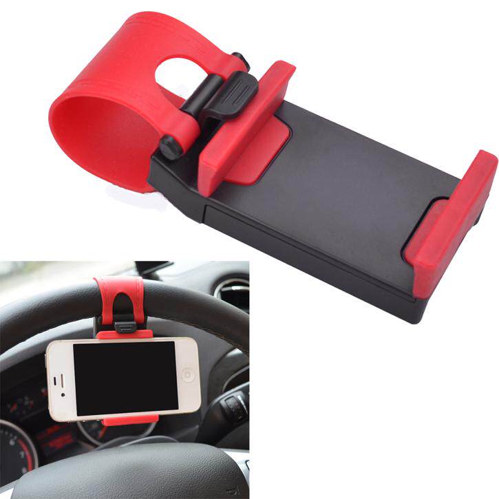 Portable Elastic Automobiles Steering Wheel Car Phone Holder