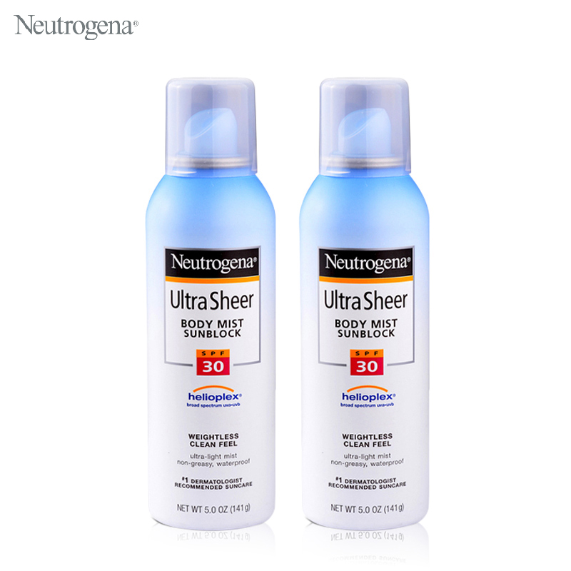 露得清轻透防晒喷雾SPF30/PA+++防晒霜防紫外线长效无油 2瓶装