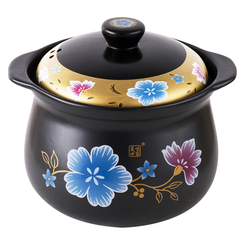 4-liter two-piece electric casserole accessories saucepan instant pot health pot electric saucepan electric saucepan black crystal stove sand pot tile wok cooking congee wok