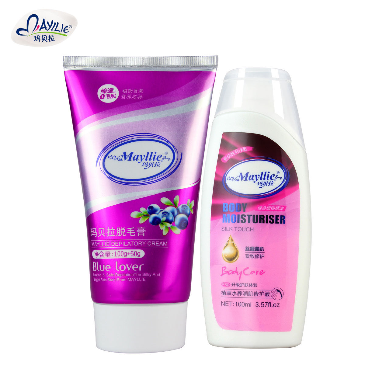 mayllie/玛贝拉脱毛膏150g/修护液100ml 腋下腿部脱毛 男女专用