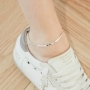 S925 sterling bạc Hàn Quốc tính cách đơn giản cá tính sáng tạo xương rắn tươi Sen retro bạn gái sinh viên vòng chân nữ - Vòng chân lắc chân bạch kim