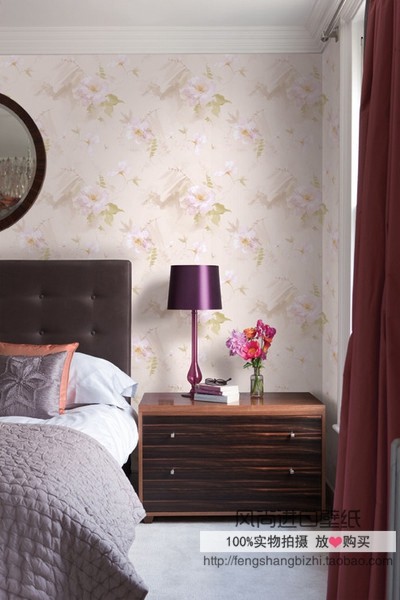 wq Wallpaper American Imports of Pure Paper Wallpaper American Retro Hazy Flower Bed Head Background Wall