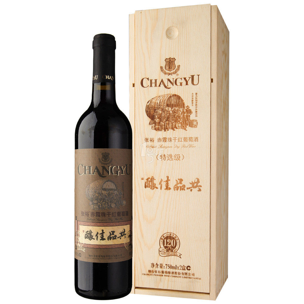 张裕特选级赤霞珠干红葡萄酒 木盒装 750ML