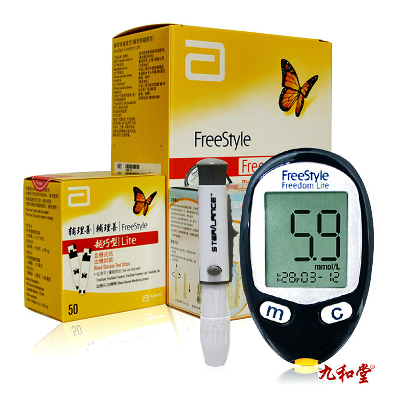 多送5片 雅培血糖仪+50片越巧血糖试纸 辅理善越捷型血糖测试仪kb