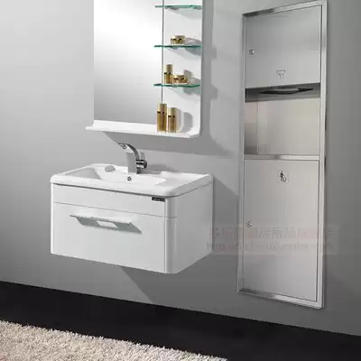 Powder room stainless steel toilet paper box Toilet with trash can tissue holder Integrated toilet paper holder tissue box
