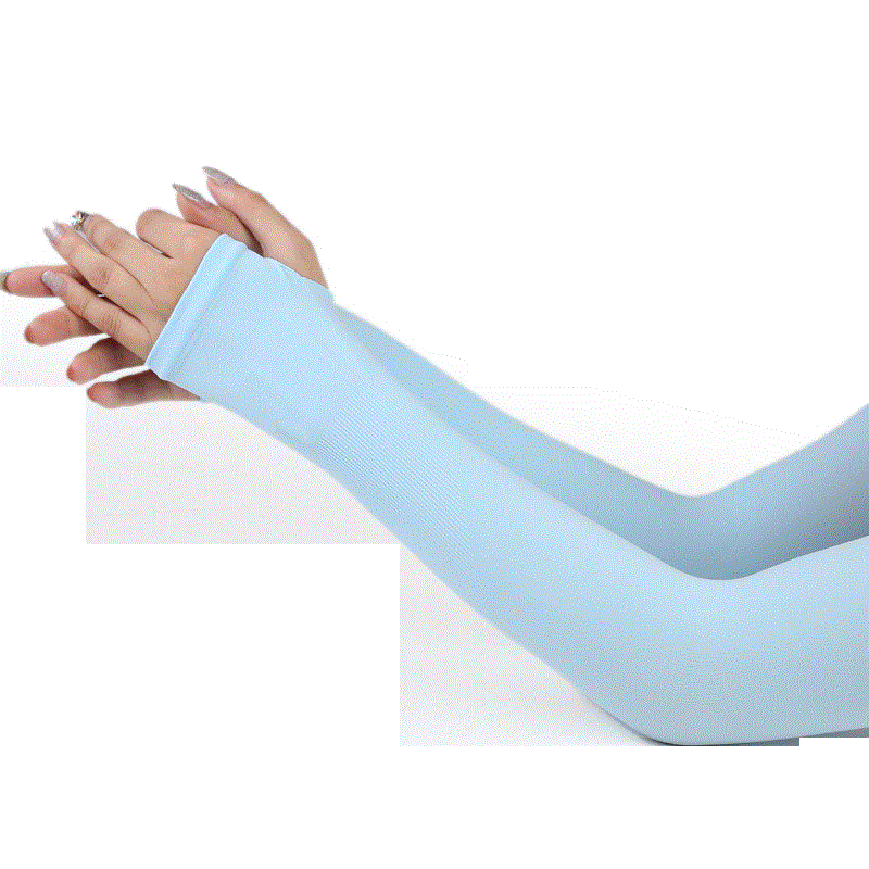 韩国冰丝防晒冰袖手套袖套女夏季男款护手臂套骑电开车薄长款肉色