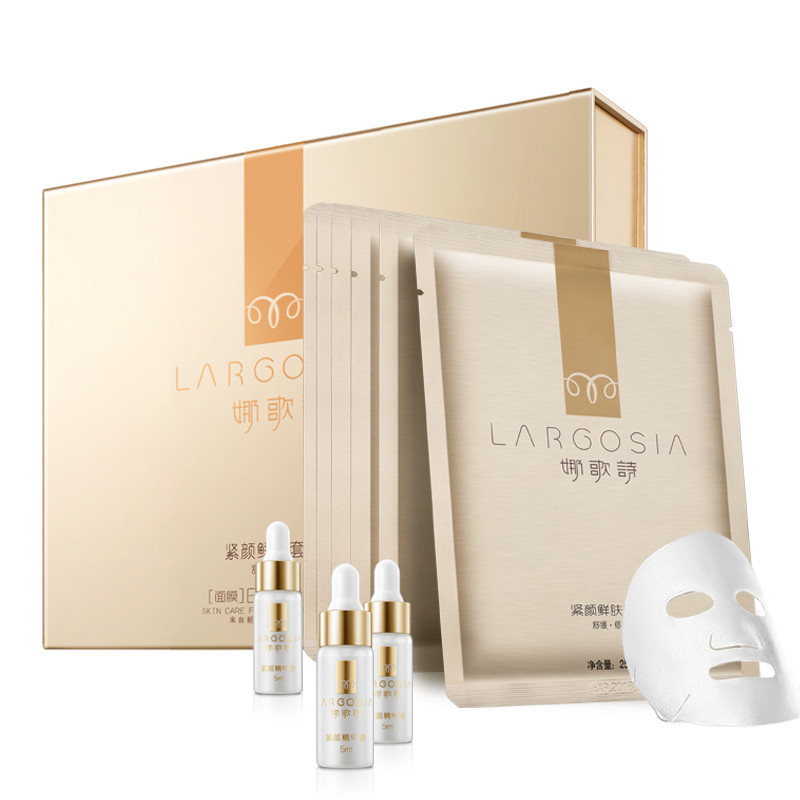 娜歌诗紧颜鲜肤舒缓修护面膜套装 6片面膜3瓶精华液