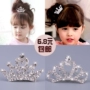 Trẻ em vương miện lược chải đầu cô gái tóc phụ kiện tóc sinh nhật pha lê rhinestone vương miện cô gái vương miện thẻ kẹp tóc cho bé gái