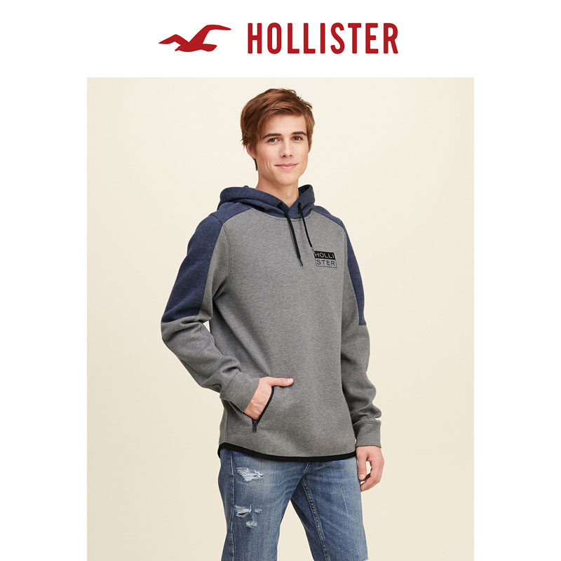 Hollister 色块标识图案连帽衫卫衣 男 108063