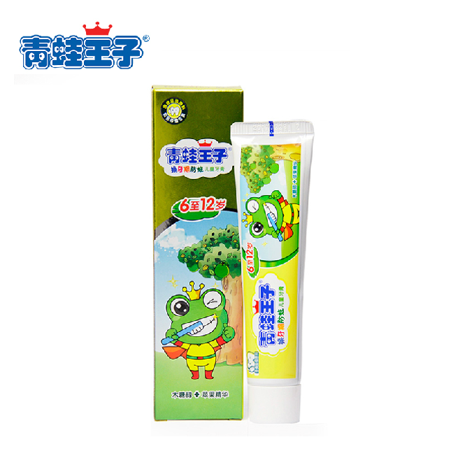 青蛙王子换牙期防蛀儿童牙膏6-12岁50g 木糖醇苹果味 2个包邮