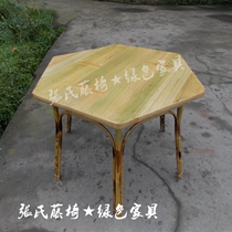 Zhangs rattan chair bamboo furniture bamboo hexagonal table table bamboo double hexagonal table table rice table table dining table dining chair back chair