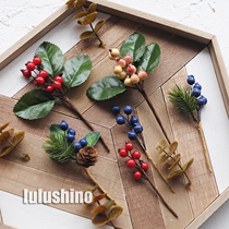 Christmas packaging accessories simulation mini fruit decoration lavender pine cone berry red bean blueberry DIY accessories