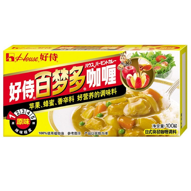 【天猫超市】好侍 百梦多咖喱 原味1号 100克 house块状咖喱