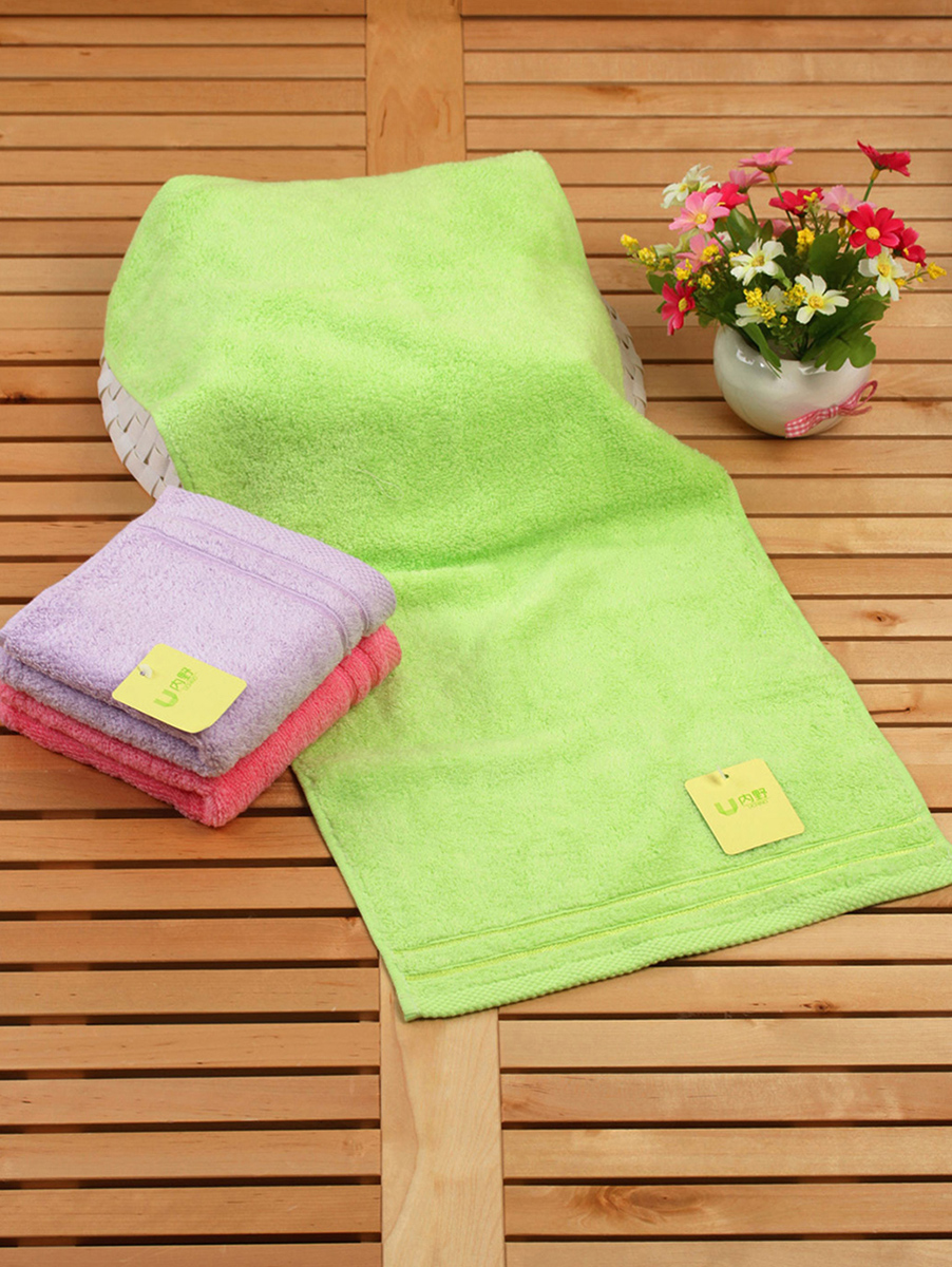 UCHINO|三色无捻纱彩色面巾三条装