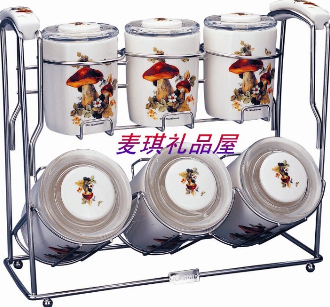 Imported from South Korea Household bone china sealed storage box jar spice box MSG salt jar seasoning jar 3P