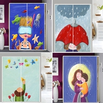Cartoon children frosted semi-transparent wardrobe furniture refurbished electrostatic glass sticker kindergarten window film