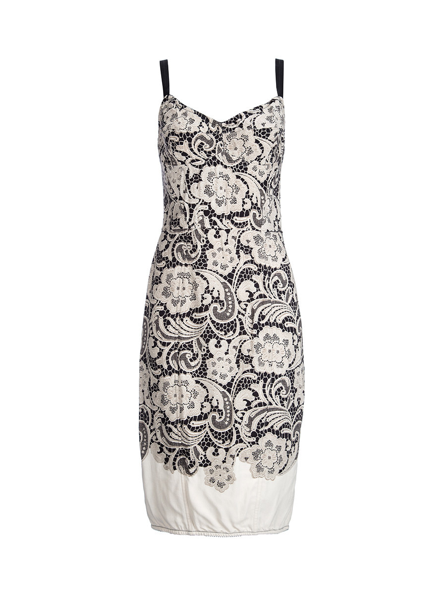 Dolce&Gabbana 米色蕾丝钩花连衣裙