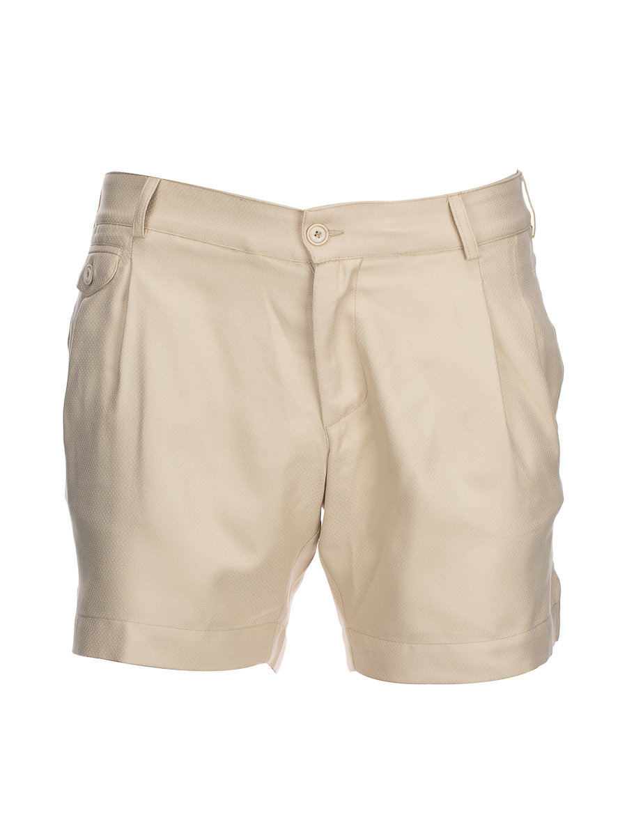 Dolce&Gabbana 米色褶裥饰刺绣短裤