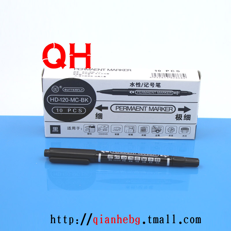 Mark Pen Small Double Head Mark Pen Hook Line Pen CD ROM Pen 10 Box Clothing