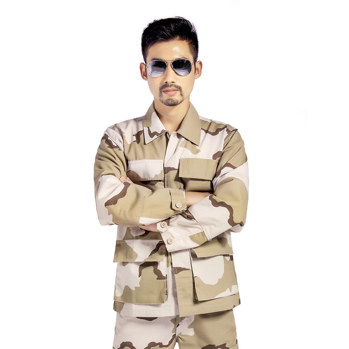 New spot spring and autumn casual desert jacket outdoor male military fan basic training jacket Sansha camouflage 010A