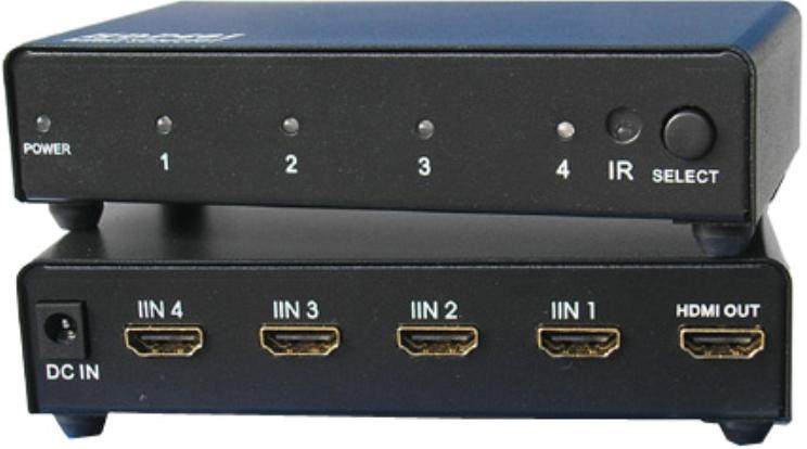 Tongli HDP401 HD HDMI switcher 4 in 1 out 4 in 1 out with remote control version 1 4 supports 3D