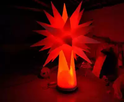 Custom inflatable luminous stars shaped lampposts KTV bar nightclub LED bracket lighting road guide ball column gas mold