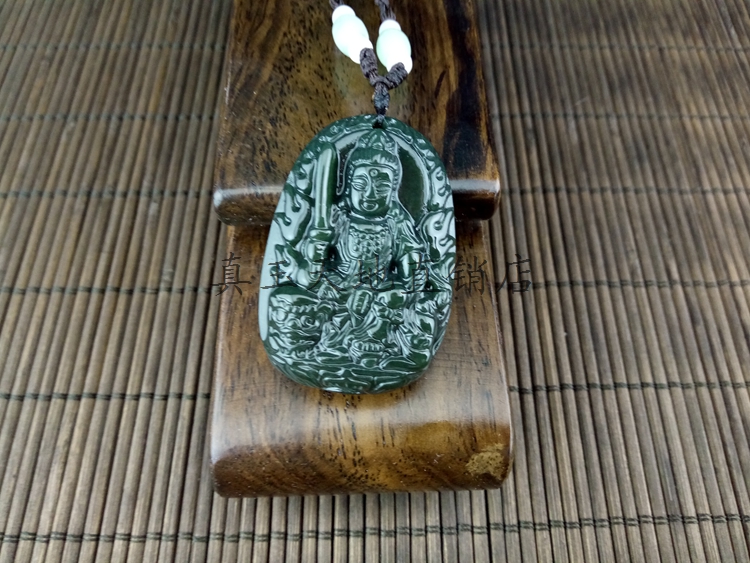 Natural Xinjiang Hetian sapphire guardian god Manjushri pendant zodiac rabbit pendant natal Buddha pendant for men and women