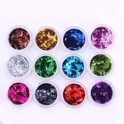 US Chia Supplies Imported Rhomboid Bright Sheet Laser Shiny Powder Nails Bright Pink Powder Phototherapy Sparkling Pink 12 Color