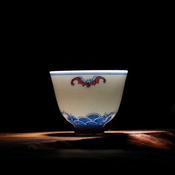 Jingdezhen kung fu tea cup ceramic hand painted blue and white
