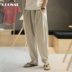 2 Trung Quốc phong cách quần linen nam mỏng lỏng quần âu harem quần chín quần cotton quần linen nam