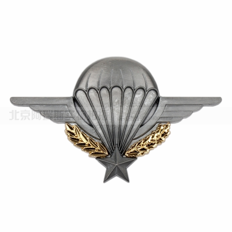 French Metal Badge Parach Badge Foreign Training Qualifications Chapter Flying Chapter Ancient Silver Engraved