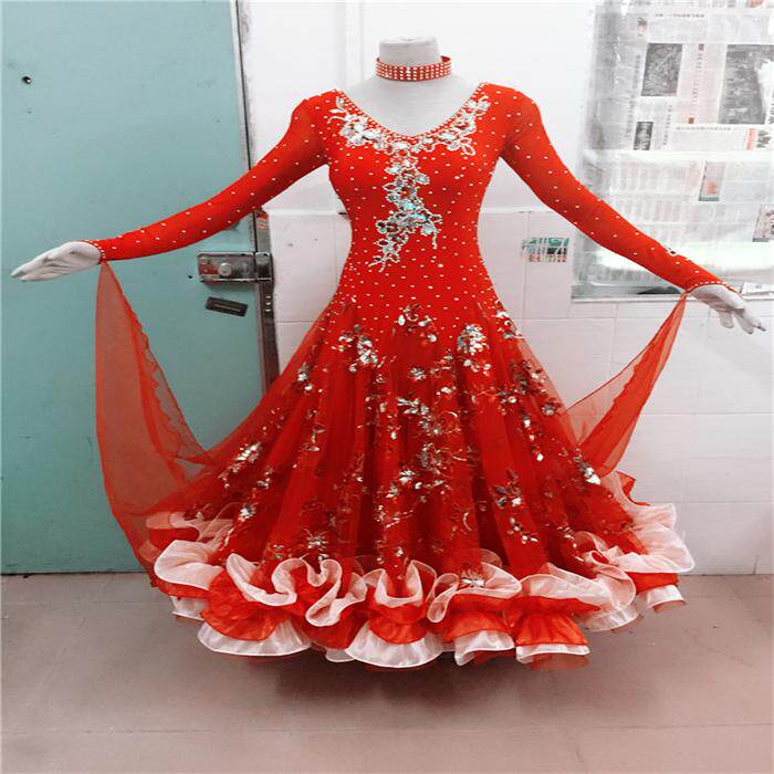 Book a Moden Dance Competition to wear a foreign dress national standard social dance big swing to wear a dress Morden dance dress performance