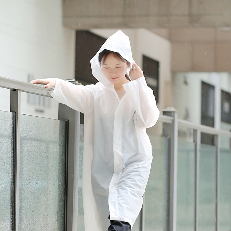 South Korea Fashion Adult Raincoat Men And Women Single Riding Lengthening Thickened Outdoor Hiking Tours Transparent Waterproof Rain Cape