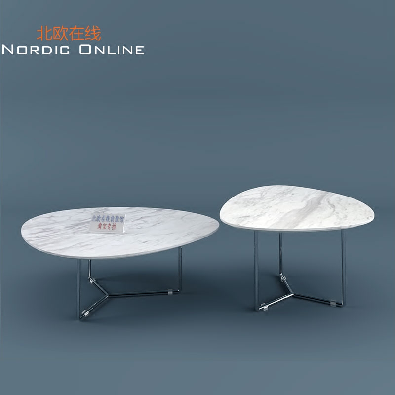 Nordic Online Pole Minimalist Innate Modern Minimalist Marble Iron Art Metal Tea Table Sofa Side Table Living Room Composition