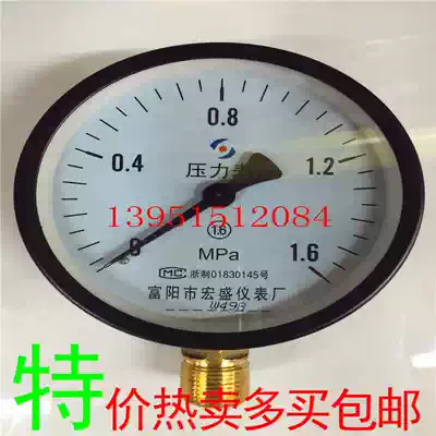 Hangzhou pressure gauge Y-60 barometer Y-100 water pressure gauge Y-150 high quality copper water vapor oil gauge full range