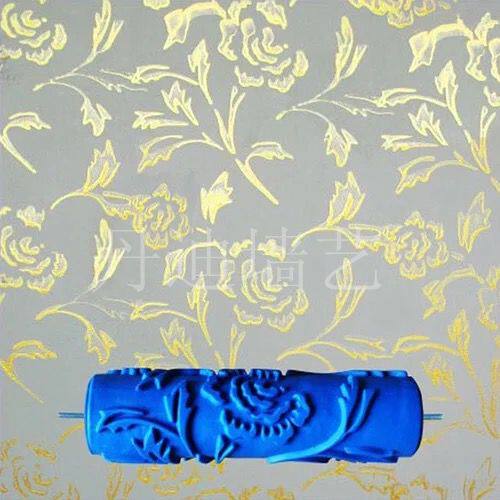 7 Inch Liquid Wallpaper Brushed Wall Printed Drum Silicon Algae Clay Embossing Roller Tool Liquid Wall Paper Lacquered Rose EG110-Taobao